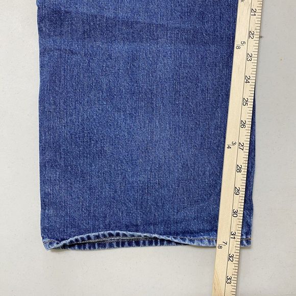 Lucky Brand Dungarees Men's 34 x 31.5 Grunge Distressed Bootleg Denim Blue Jeans - Picture 12 of 14